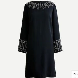 J.CREW Embellished long-sleeve shift dress 2